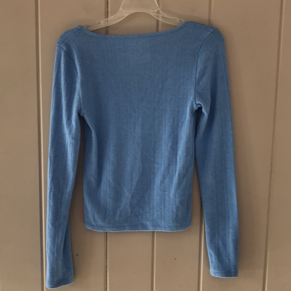 American Eagle Square Neck Pointelle Sweater - image 3